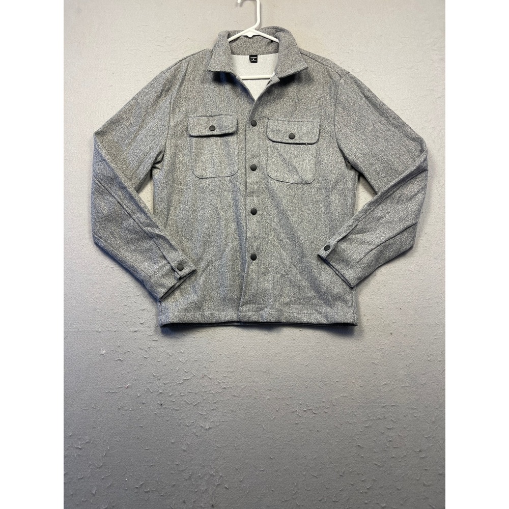 Manfinity Shirt Jacket Polyester Viscose Grey Heather Medium Mens